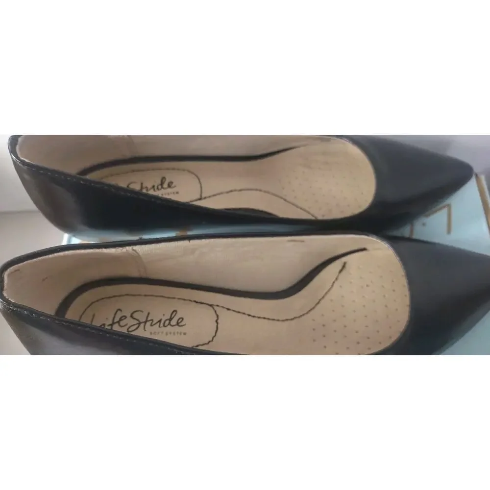 Lifestride Women's Minx Black Kitten Heel Pumps Size 8 M New With Box